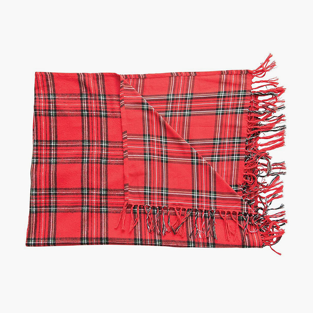 red plaid throw blanket