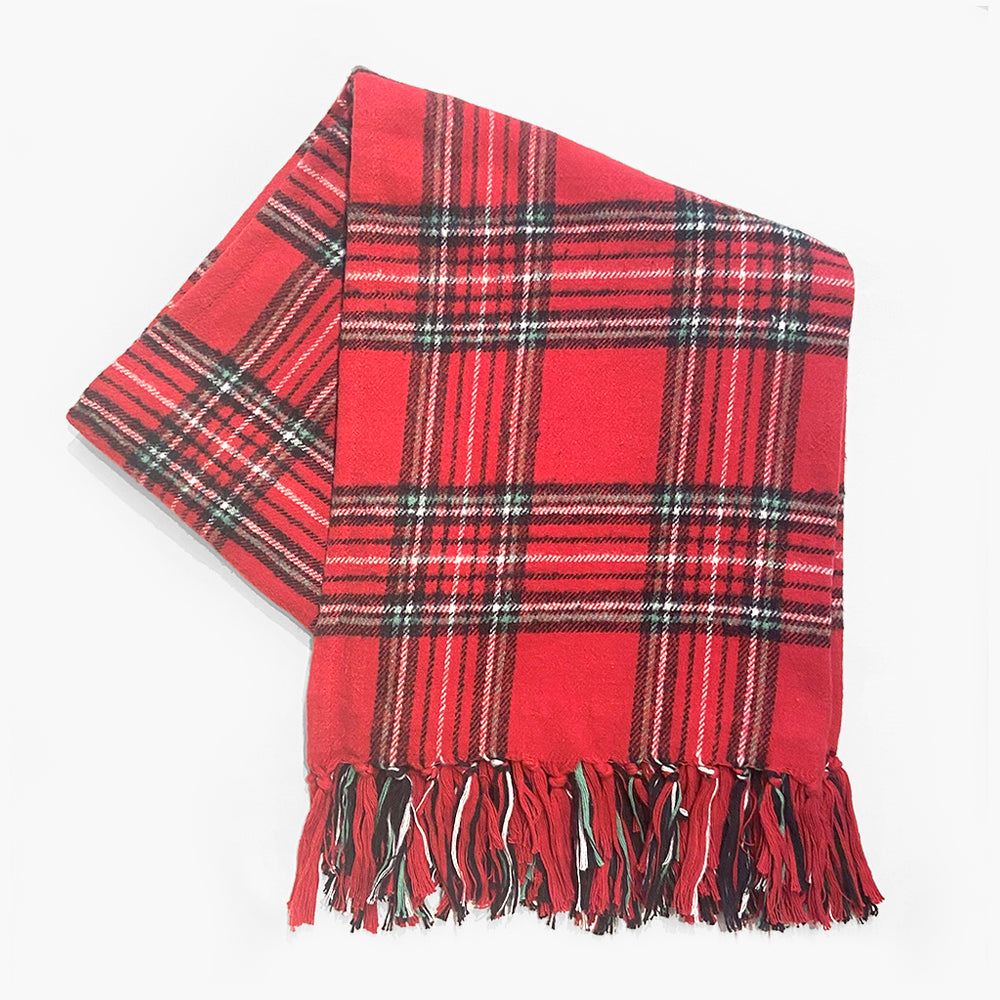 red plaid throw blanket