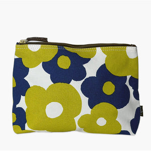 floral cosmetic bag, canvas cosmetic bag, floral clutch