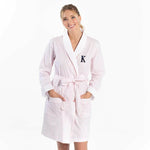 pink stripe robe with embroidery