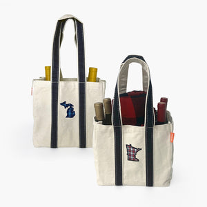 
            
                Load image into Gallery viewer, Wine Tote with Appliqued State Icon
            
        